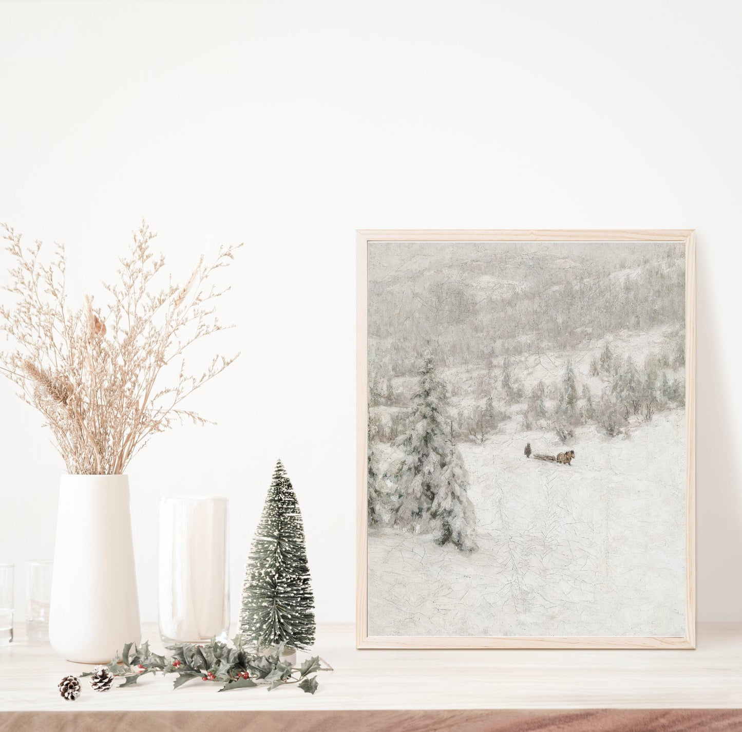 Winter Mist Vintage Art Print | Christmas Art