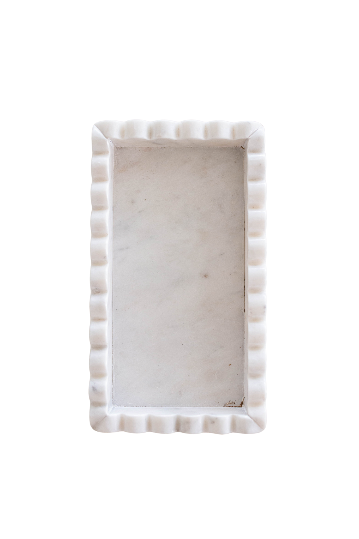 White Marble Scalloped Bridge Tray