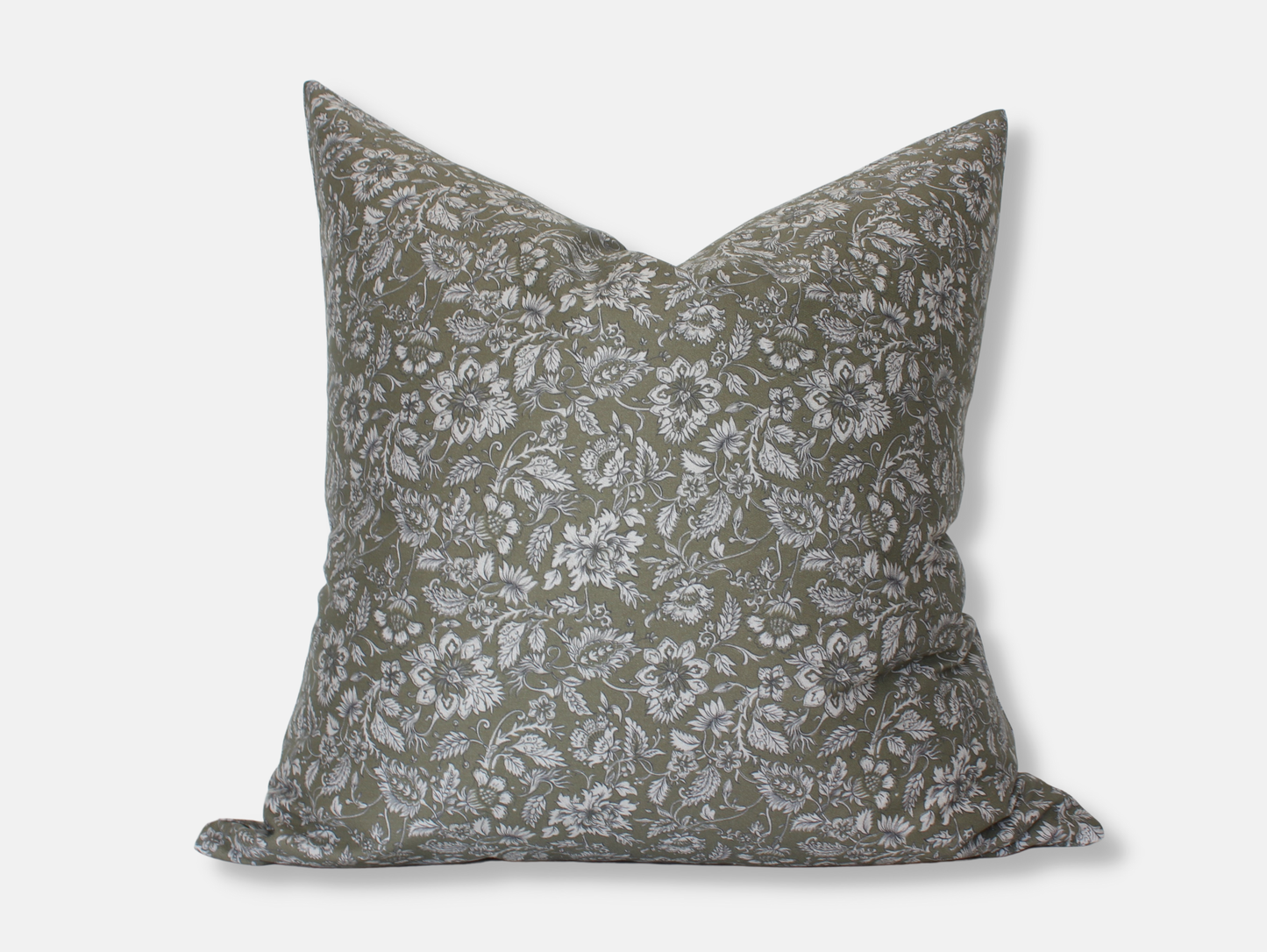 Olive Floral Throw Pillow | Macpherson