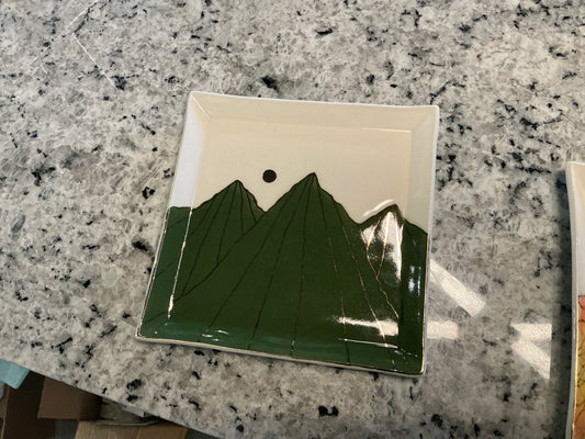 Square Tile - Green Mountains