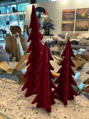 Red Flocked Christmas Tree