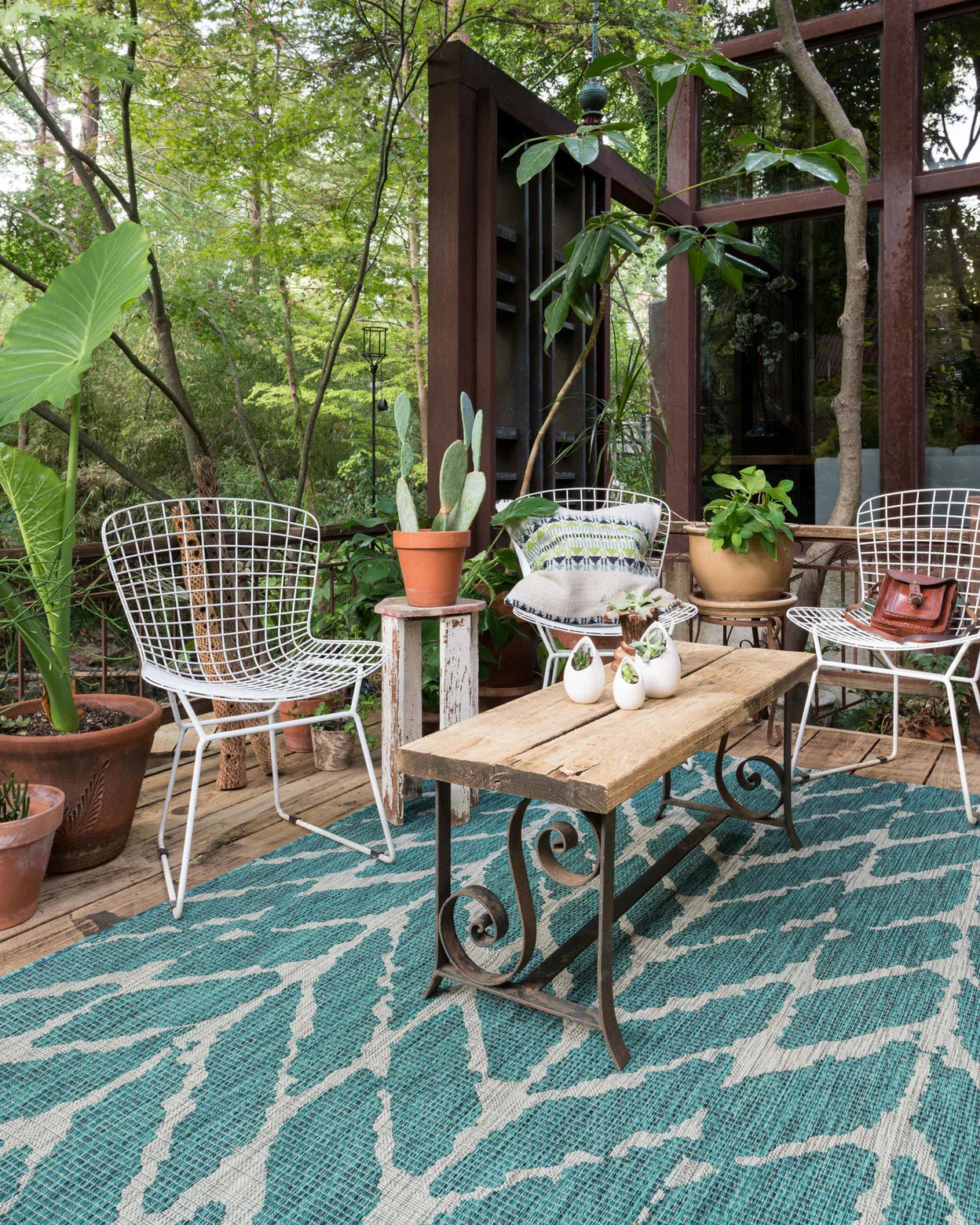 Isle-02 Teal/Grey Indoor/Outdoor