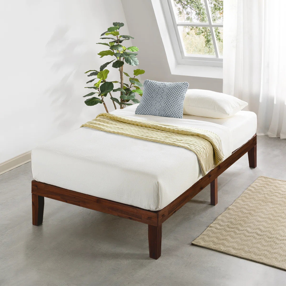 Twin XL Bed Frame -Antique Espresso