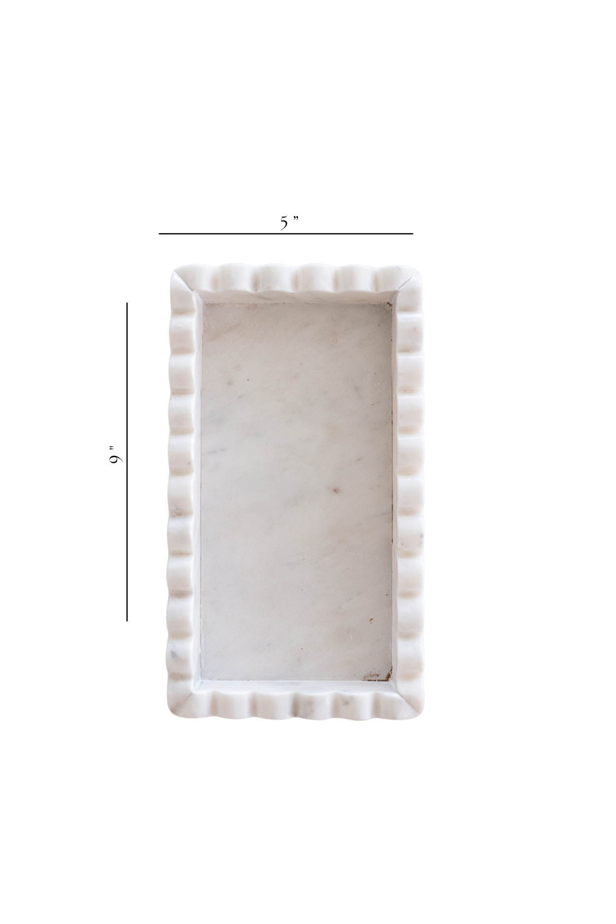 White Marble Scalloped Bridge Tray