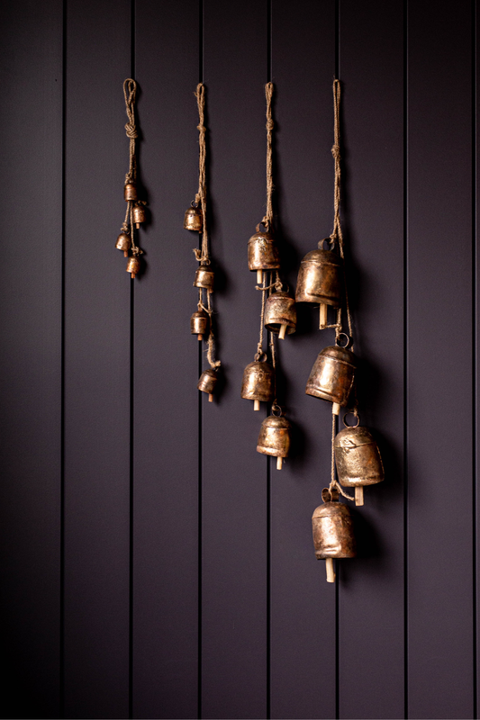 Hanging Vintage Copper Bell Clusters Christmas Decor