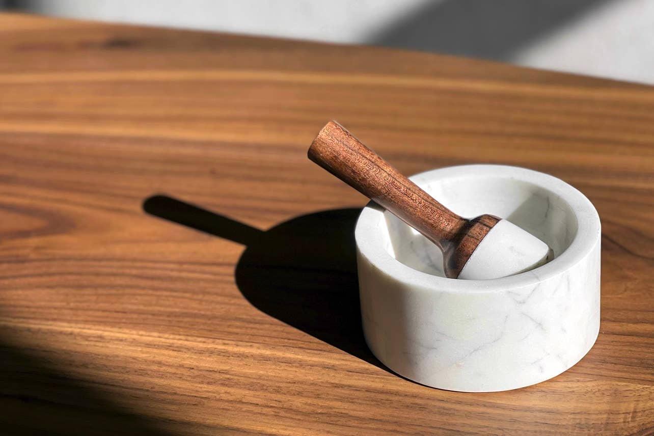 White Marble Mortar & Pestle