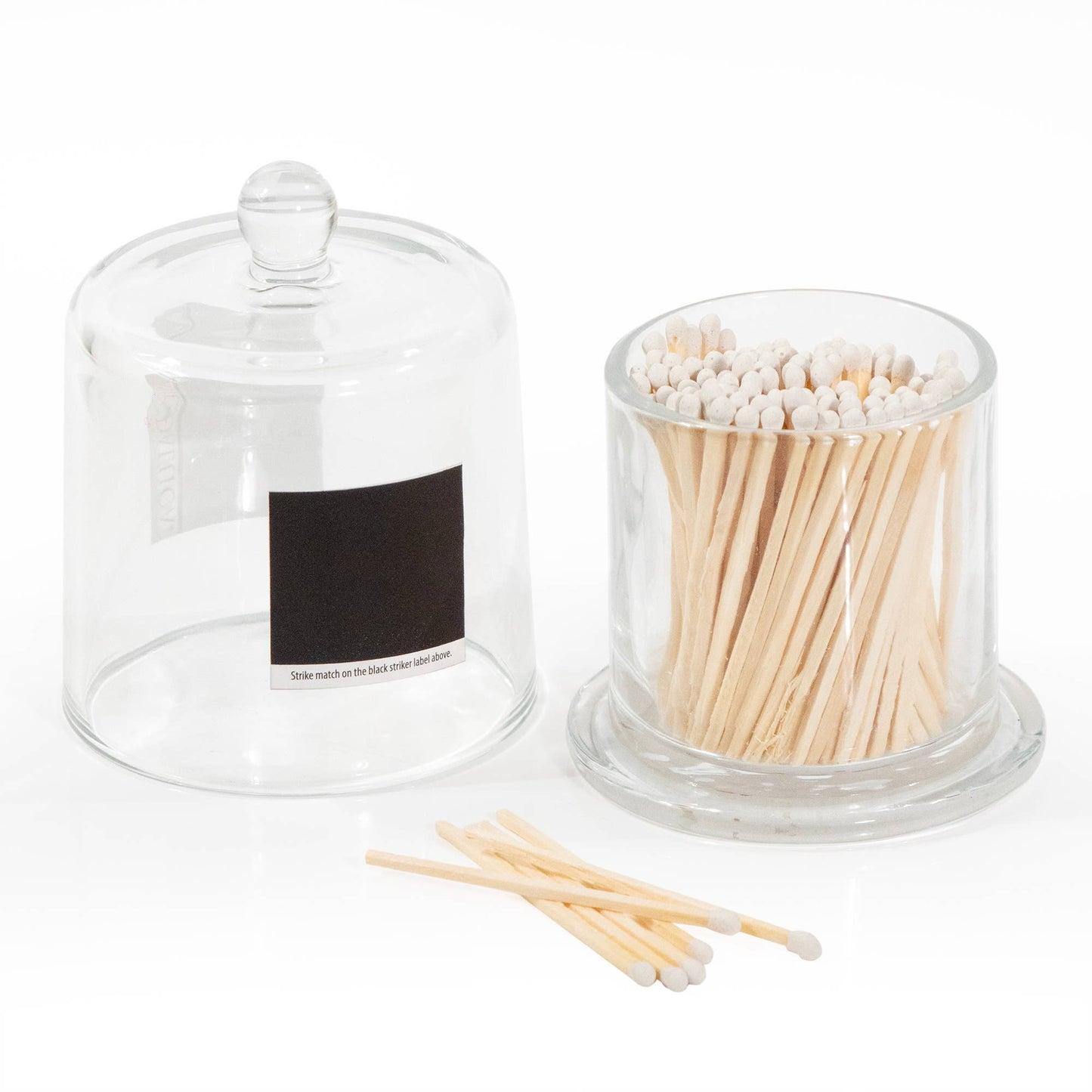 Glass Cloche + 120 Wood Matches