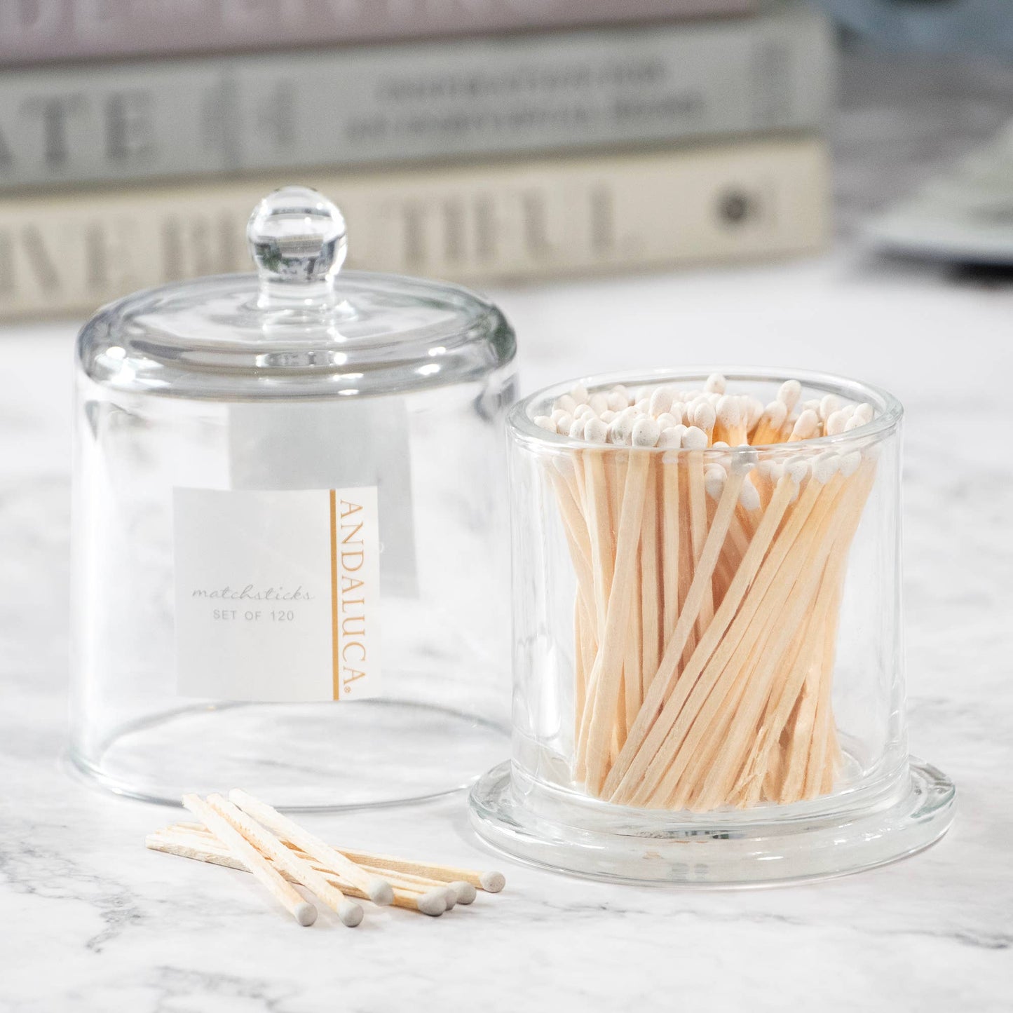 Glass Cloche + 120 Wood Matches