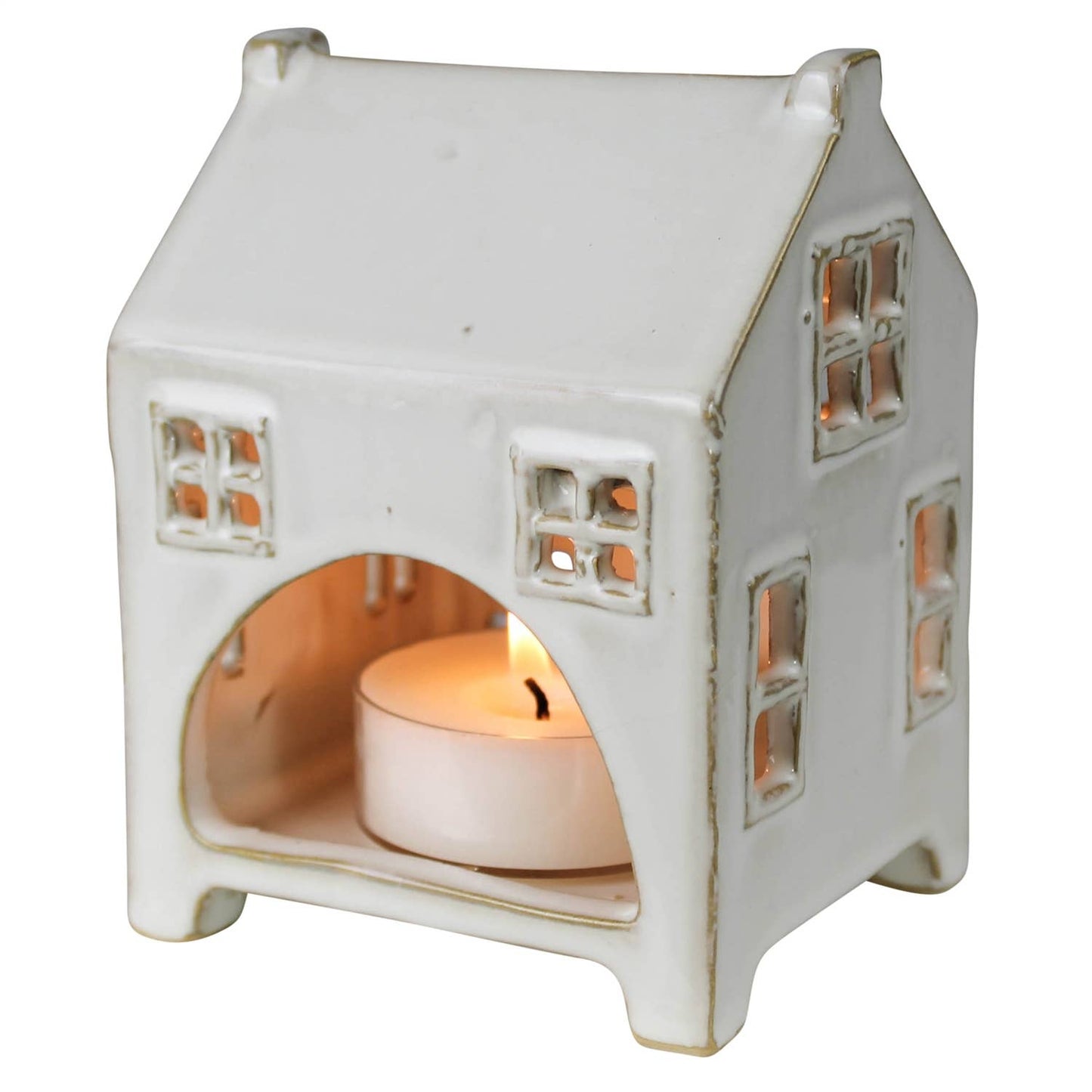 Tealight Cottage, Ceramic - Wide